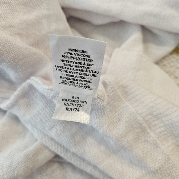 Halogen Linen Open Front White Cardigan Size 1X - Picture 6 of 6